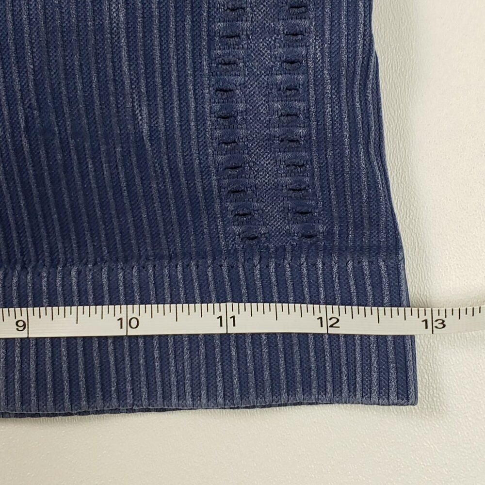 Spiritual Gangster Seamless Ribbed V-Neck Crop Bralette Womens M/L Deep Sea Blue - Picture 9 of 16